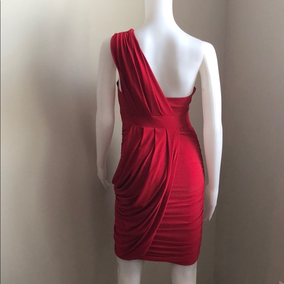 ❌donated: Red One Shoulder Bodycon Dress - Picture 5 of 8